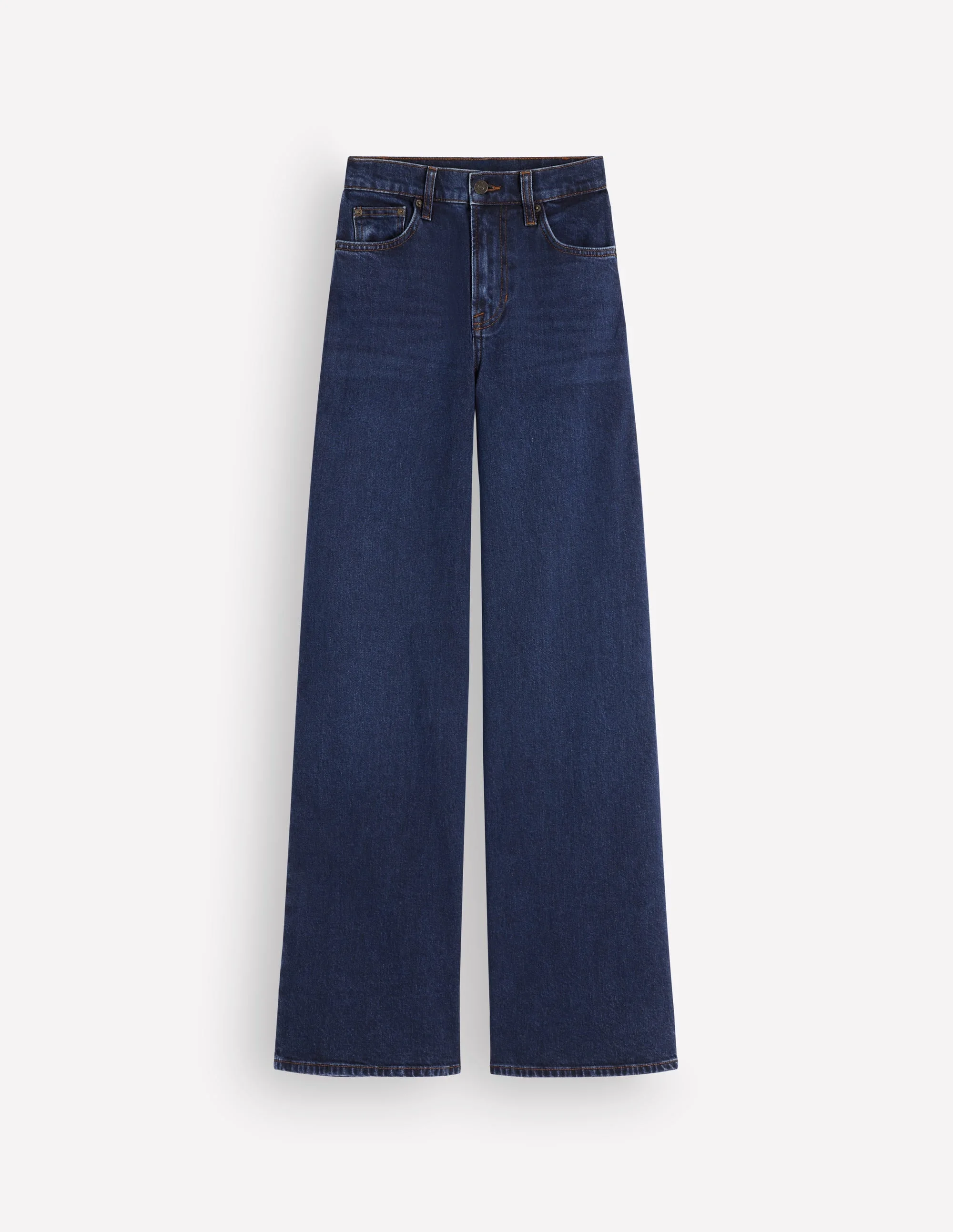High Rise Wide Leg Jeans-Indigo Rinse - 1