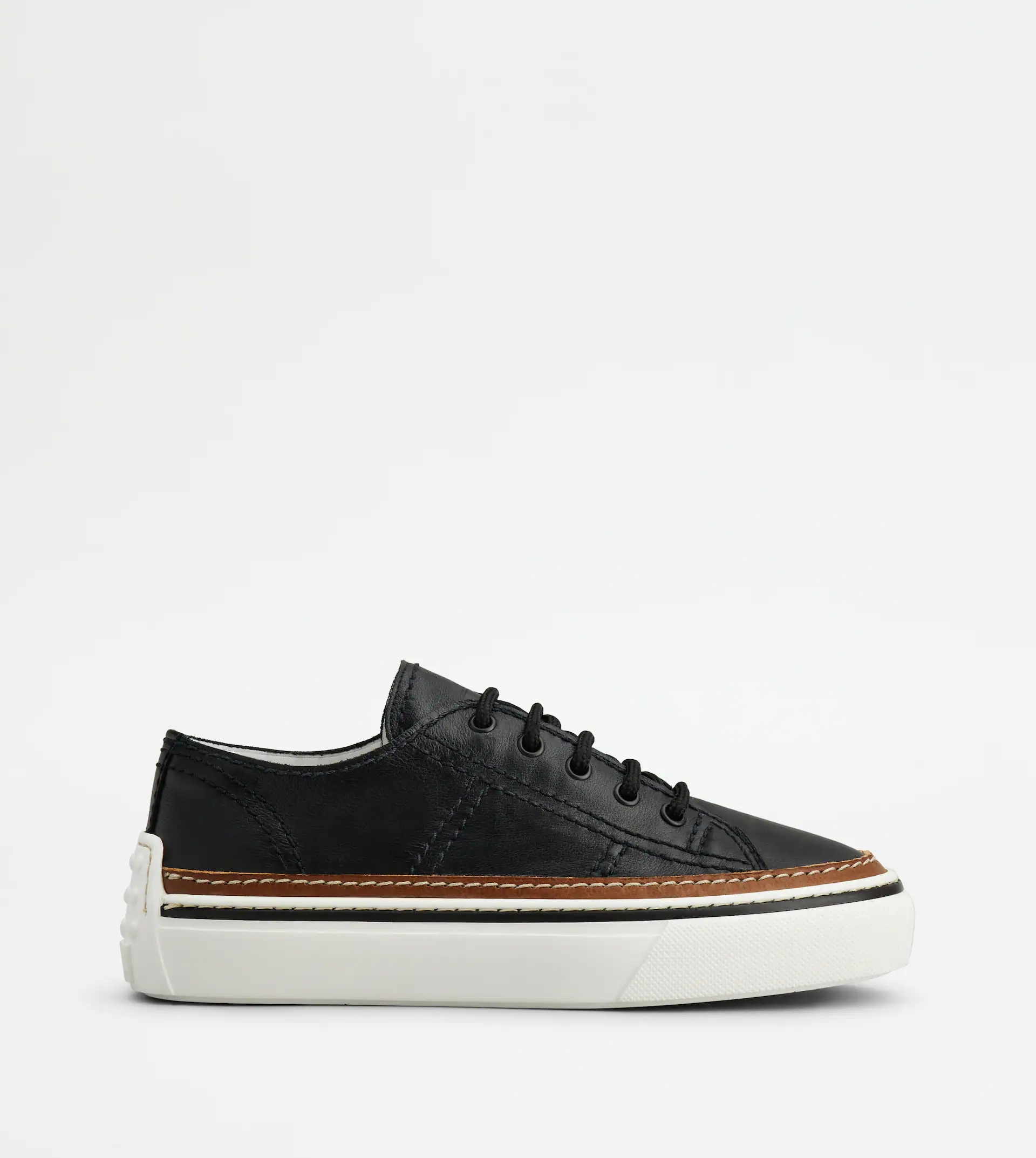 SNEAKERS IN LEATHER - BLACK - 1