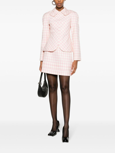 SHUSHU/TONG A-line checkerboard-print miniskirt outlook