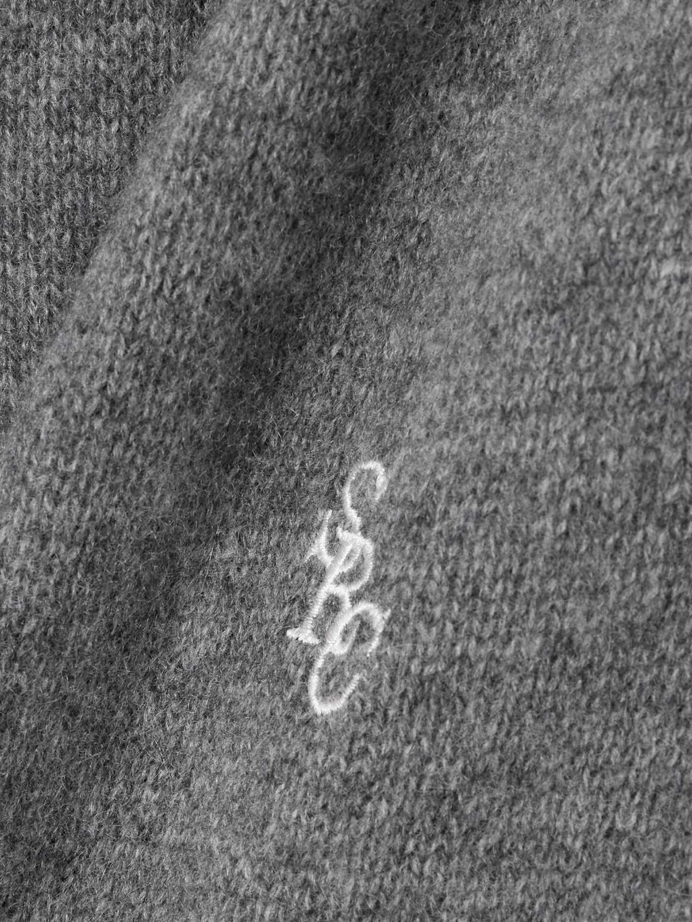 Ivy League cashmere and wool-blend wide-leg pants Gray - 5