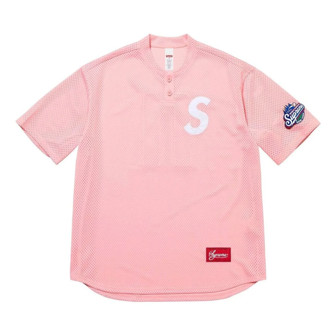Supreme S Logo Baseball Henley 'Pink' SS25KN95-PINK - 1