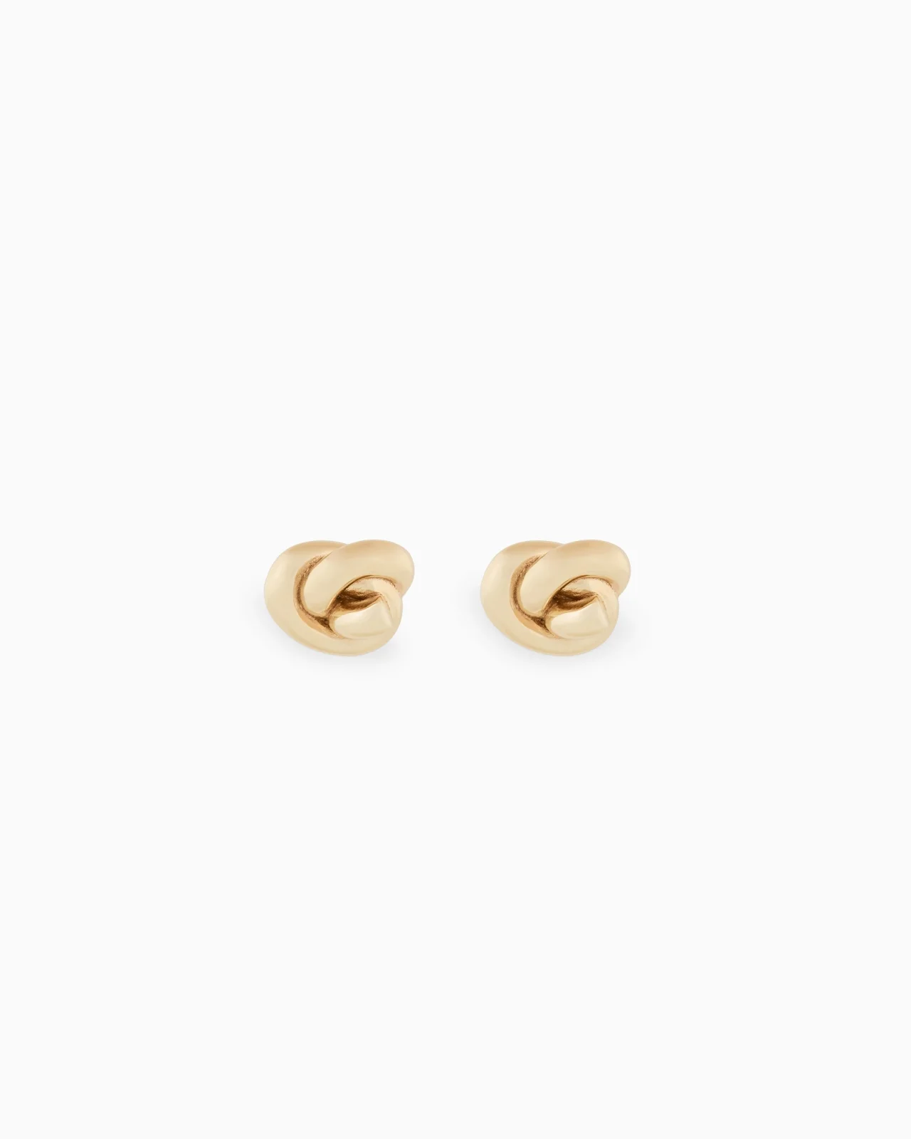 YELLOW GOLD-TONE STERLING SILVER KNOT EARRINGS - 1