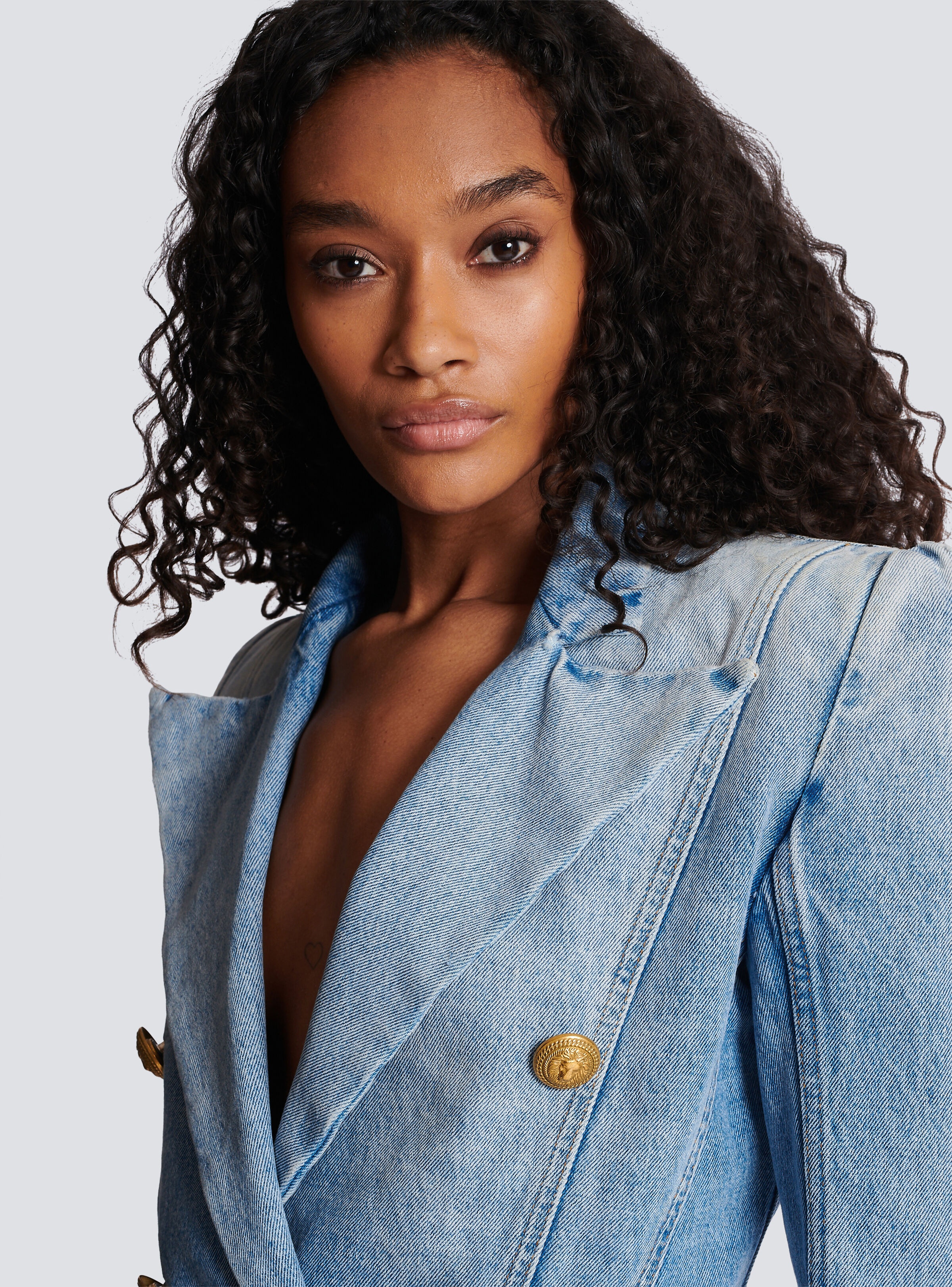 Slim-fit faded denim tailored jacket - 7