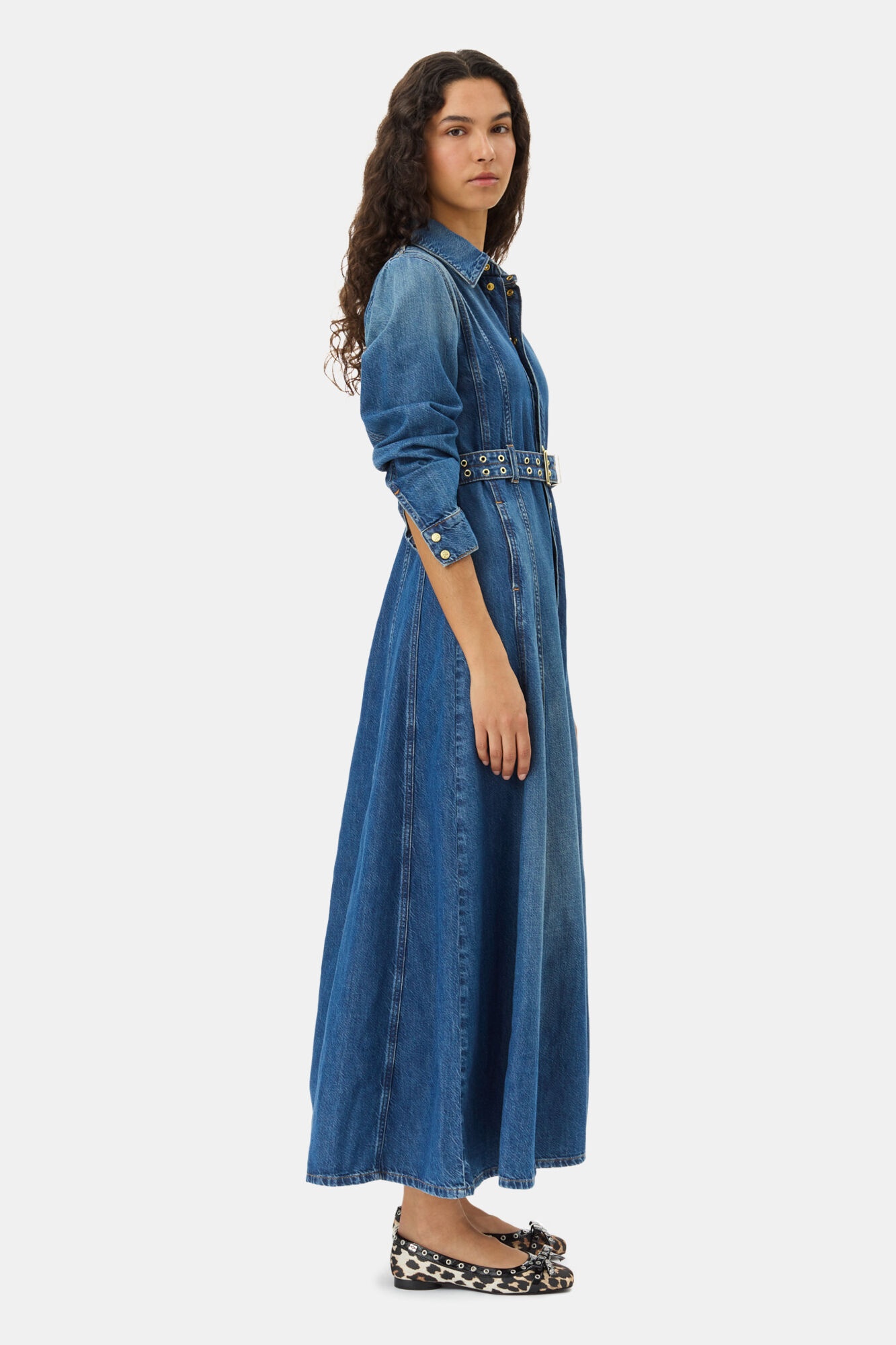 DARK BLUE DENIM MAXI DRESS - 4