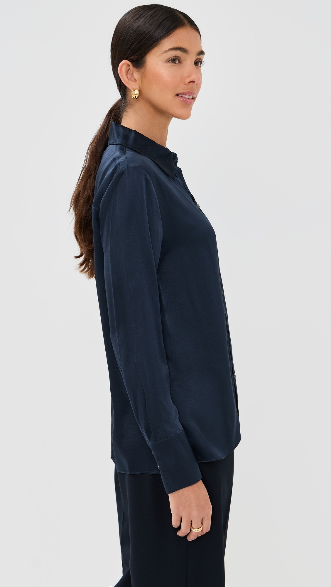 Joey Button Down Silk Top - 3