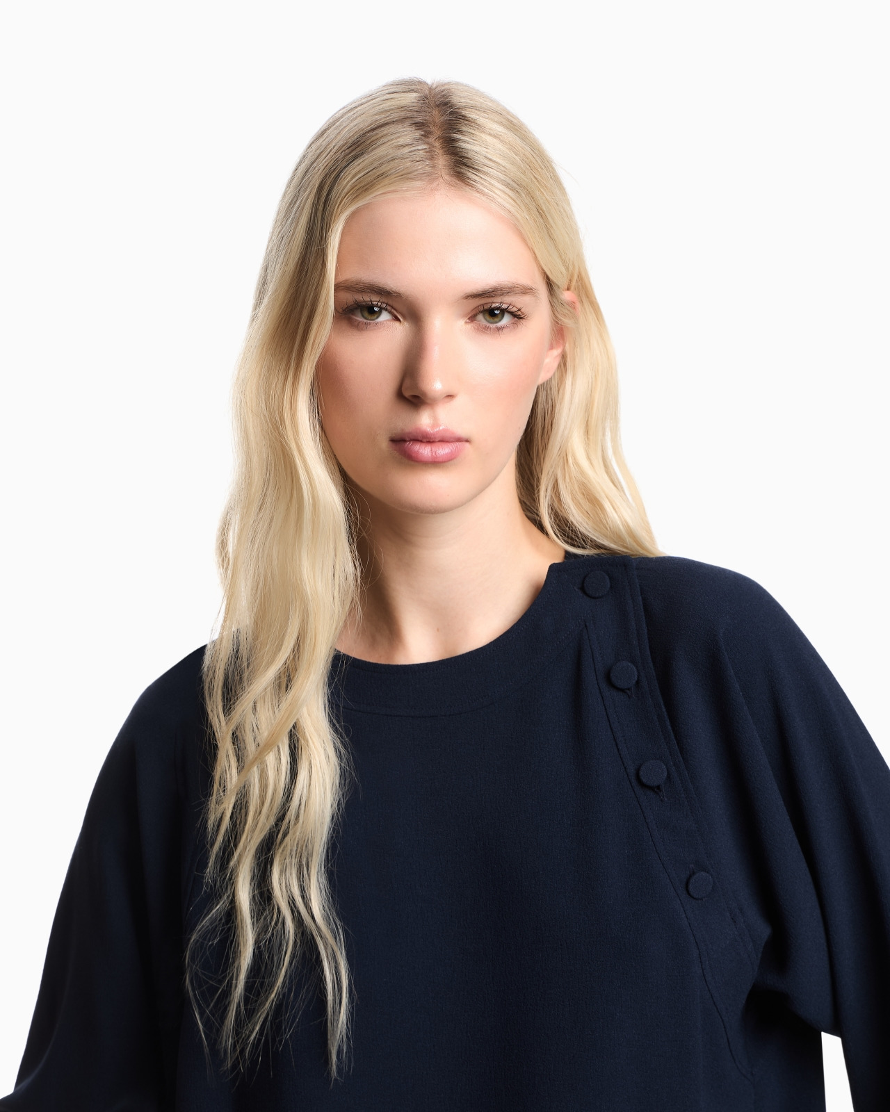 STRETCH SANDBLASTED FABRIC BLOUSE - 5
