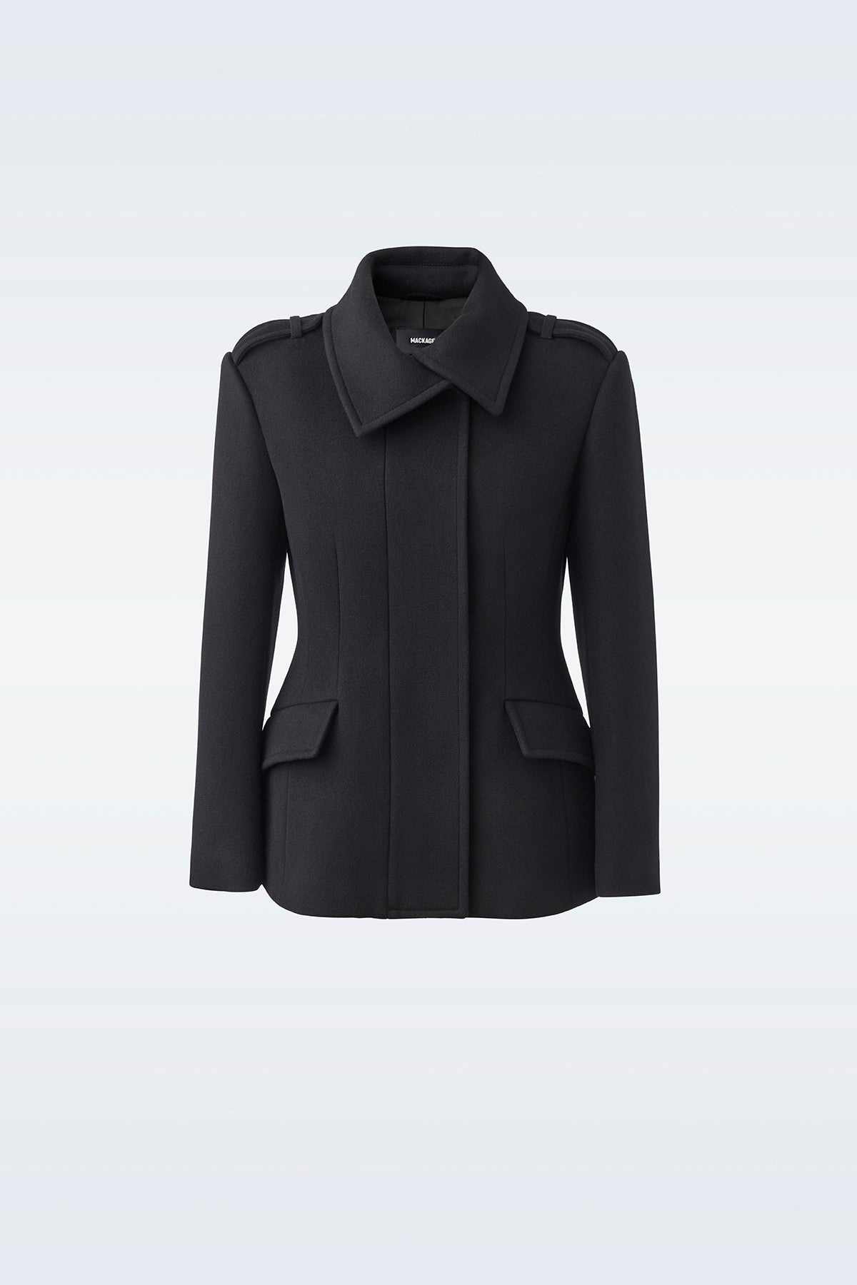 MARCY Wool fitted jacket with asymmetrical collar - 1