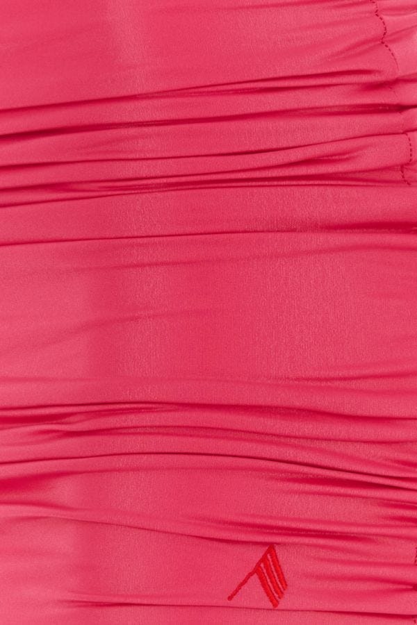 THE ATTICO Fuchsia stretch nylon mini skirt