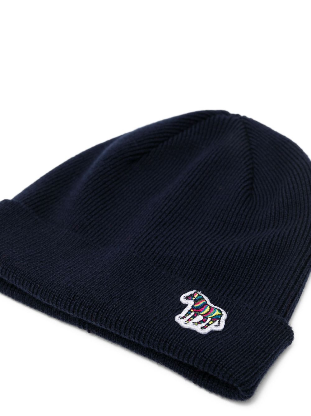 zebra-appliqué wool beanie - 3