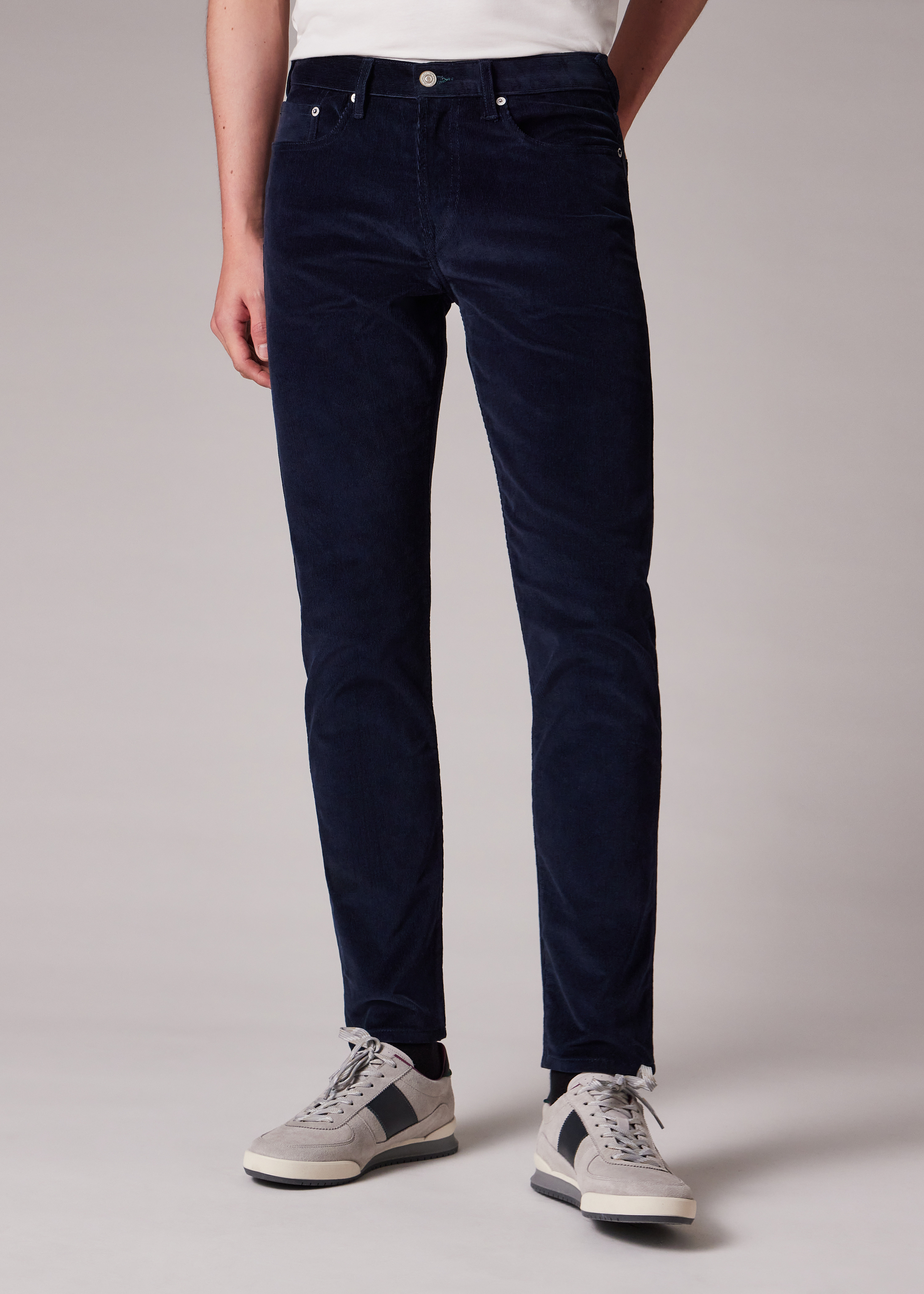 Tapered-Fit Dark Navy Corduroy Trousers - 3