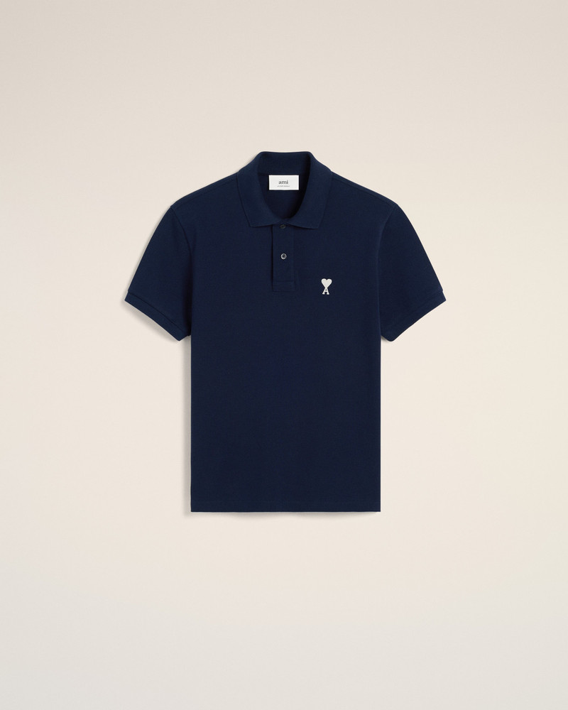 AMI Paris NAVY COTTON AMI DE COEUR POLO SHIRT outlook
