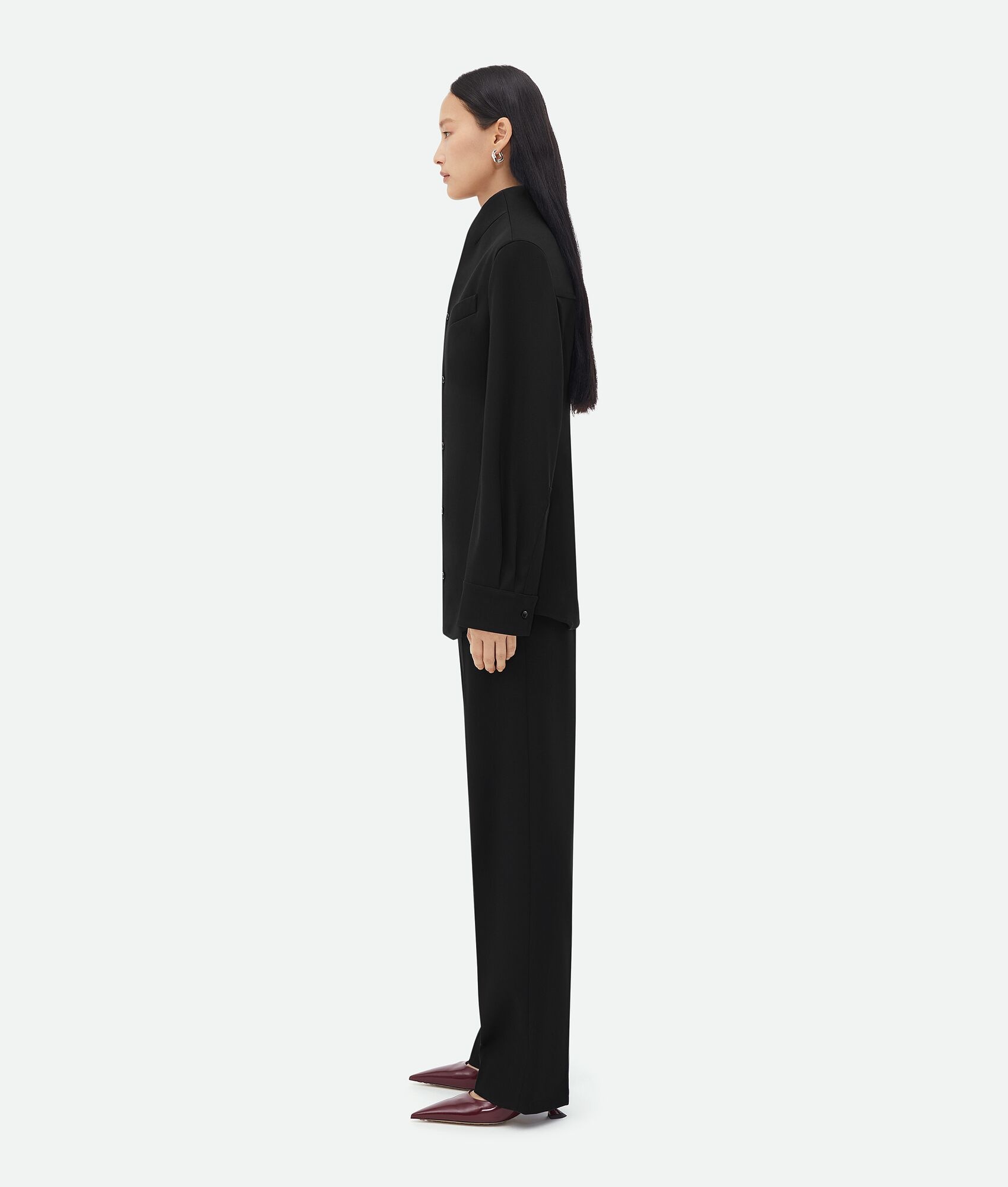 Light Wool Funnel Neck Shirt - 2