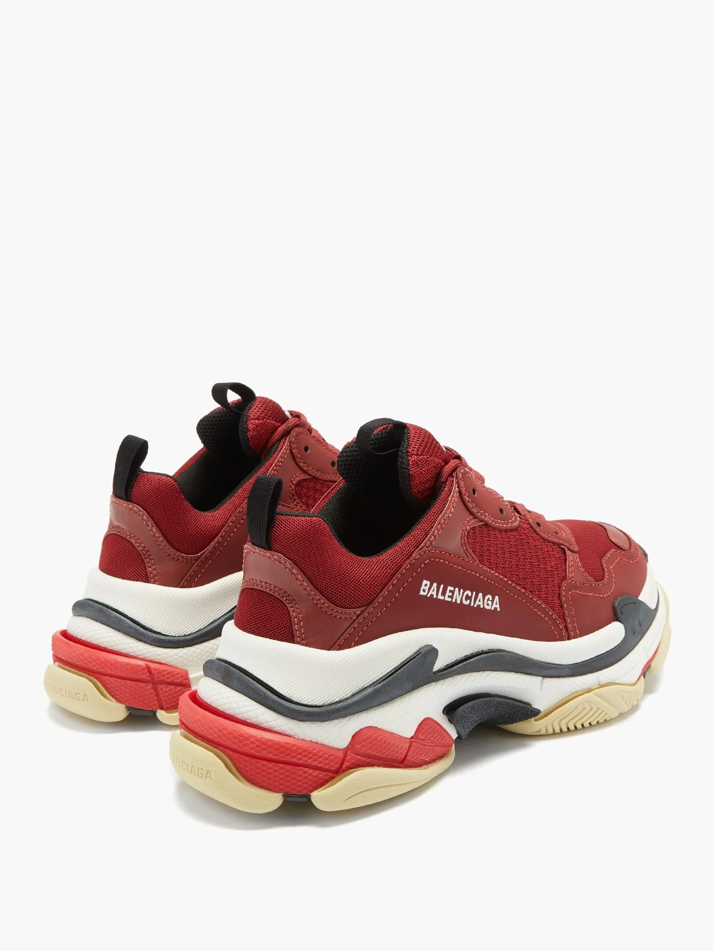 Triple S leather and mesh trainers - 4