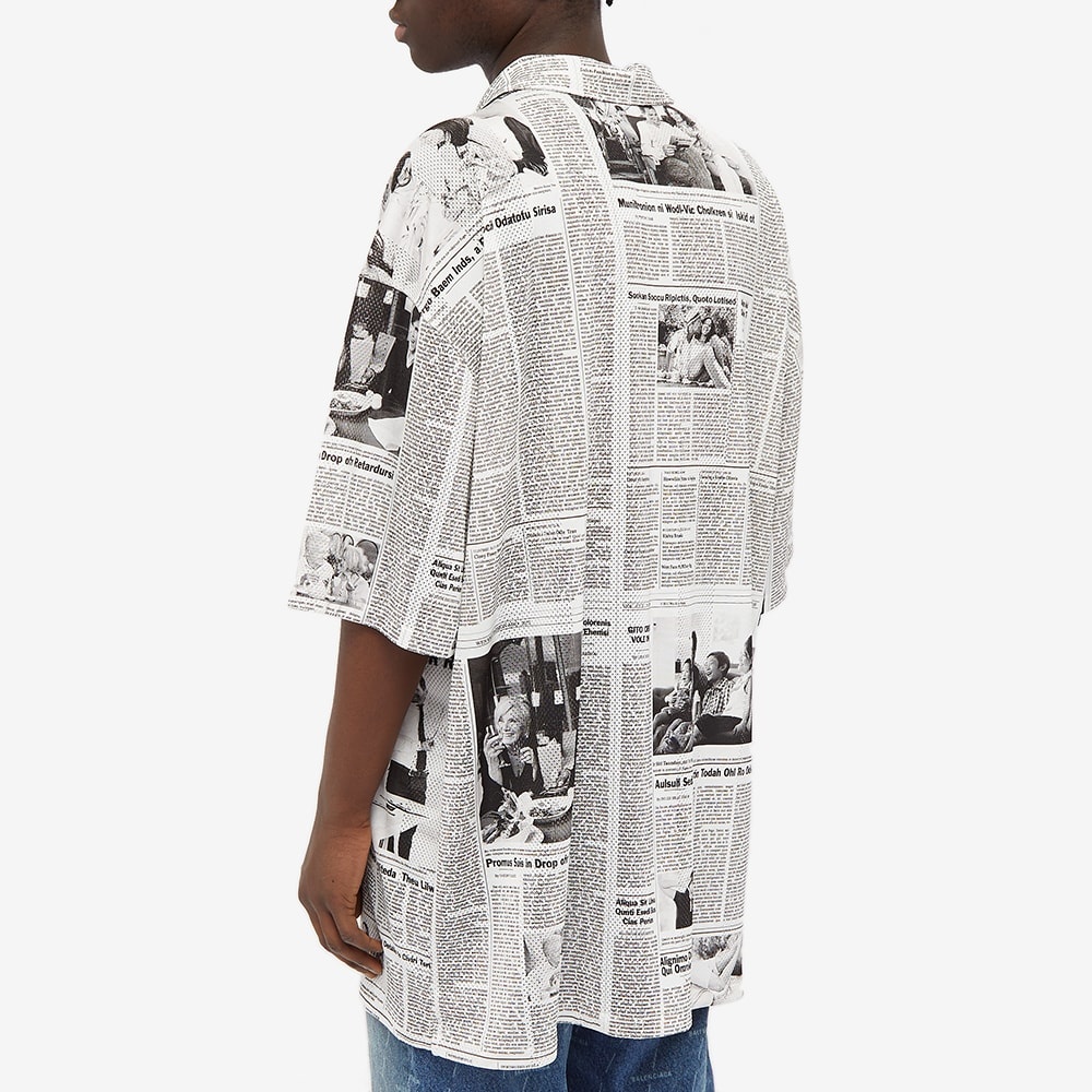 Balenciaga Short Sleeve Newspaper Print Shirt - 5