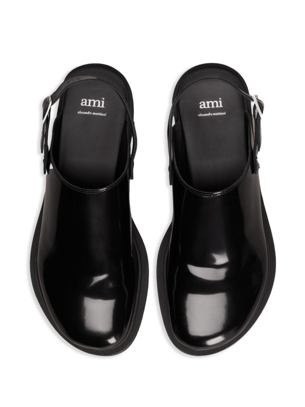 patent-leather slingback sandals - 4