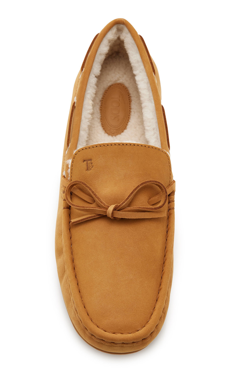 Tod's Shearling Boat Shoes tan outlook