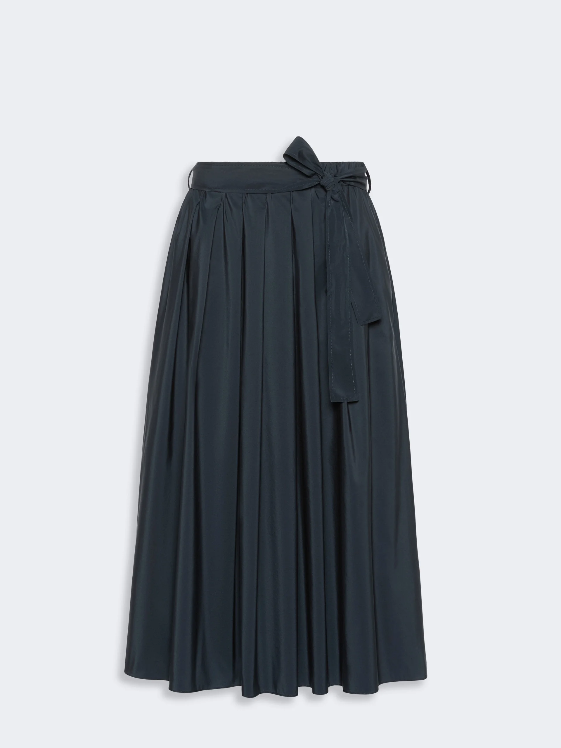 ALPACA Long cotton-blend taffeta skirt - NAVY - 1