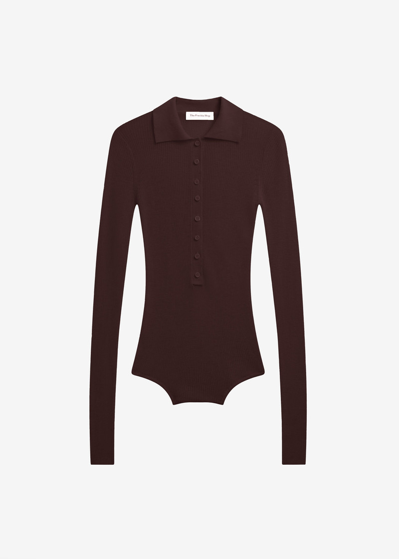 Solana Polo Bodysuit - Burgundy 1