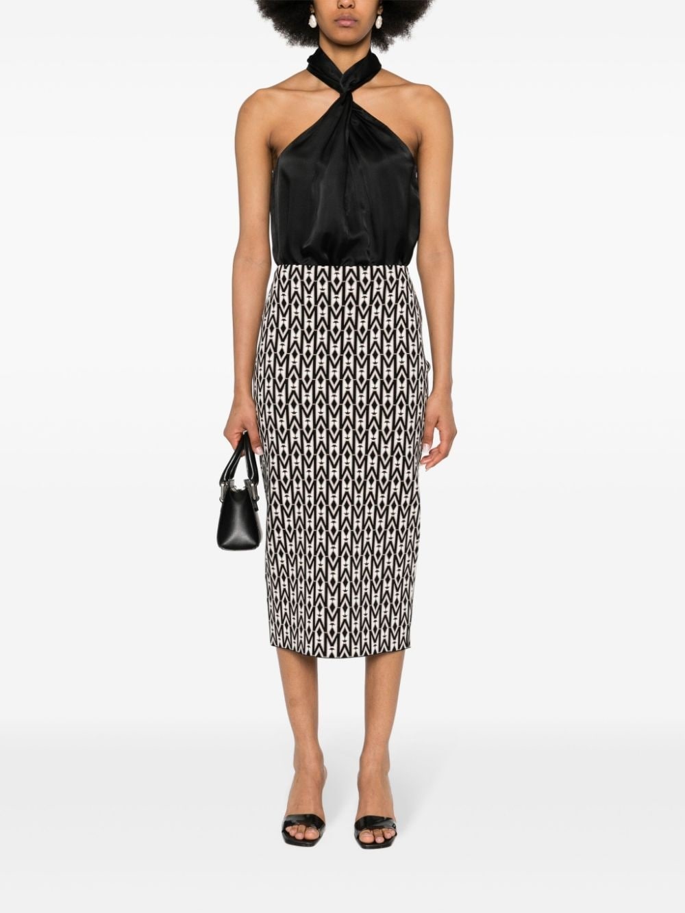 geometric-pattern knitted skirt - 2