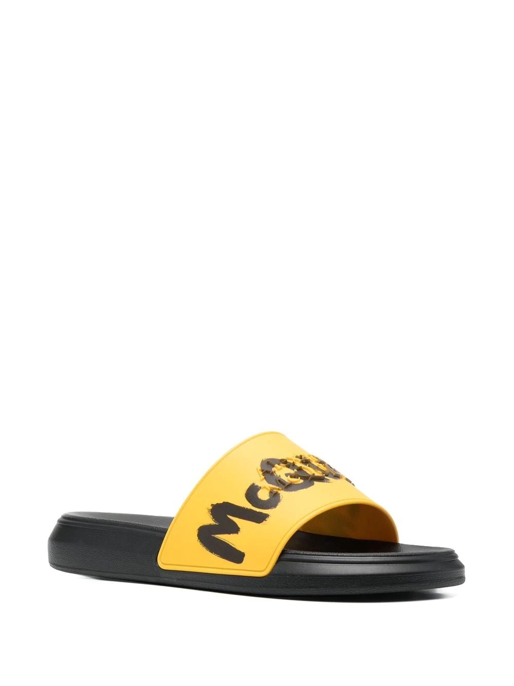 graffiti-logo slip-on slides - 2