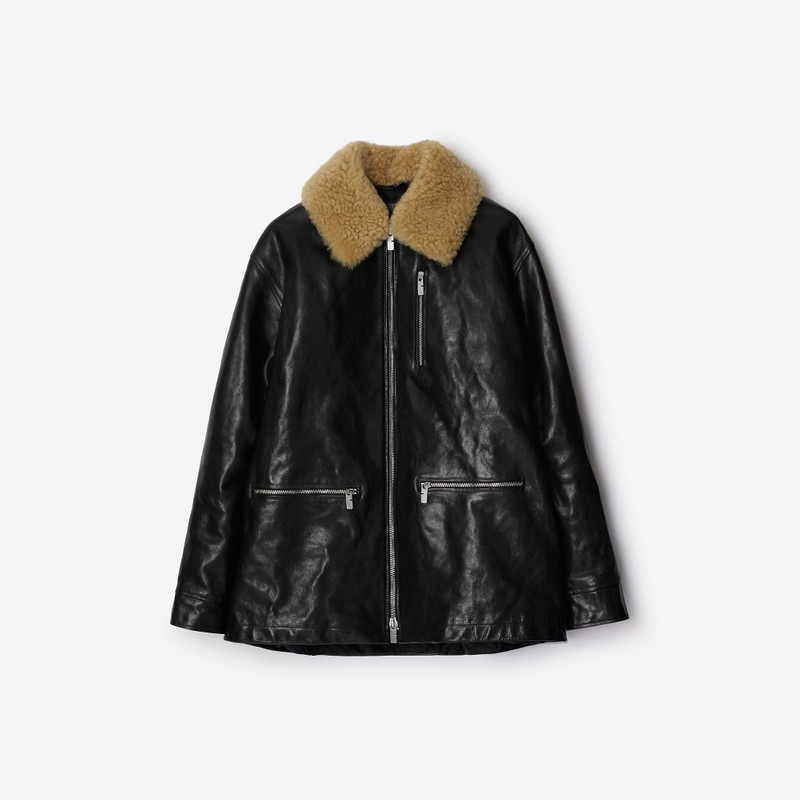 Short Leather Car Coat 1