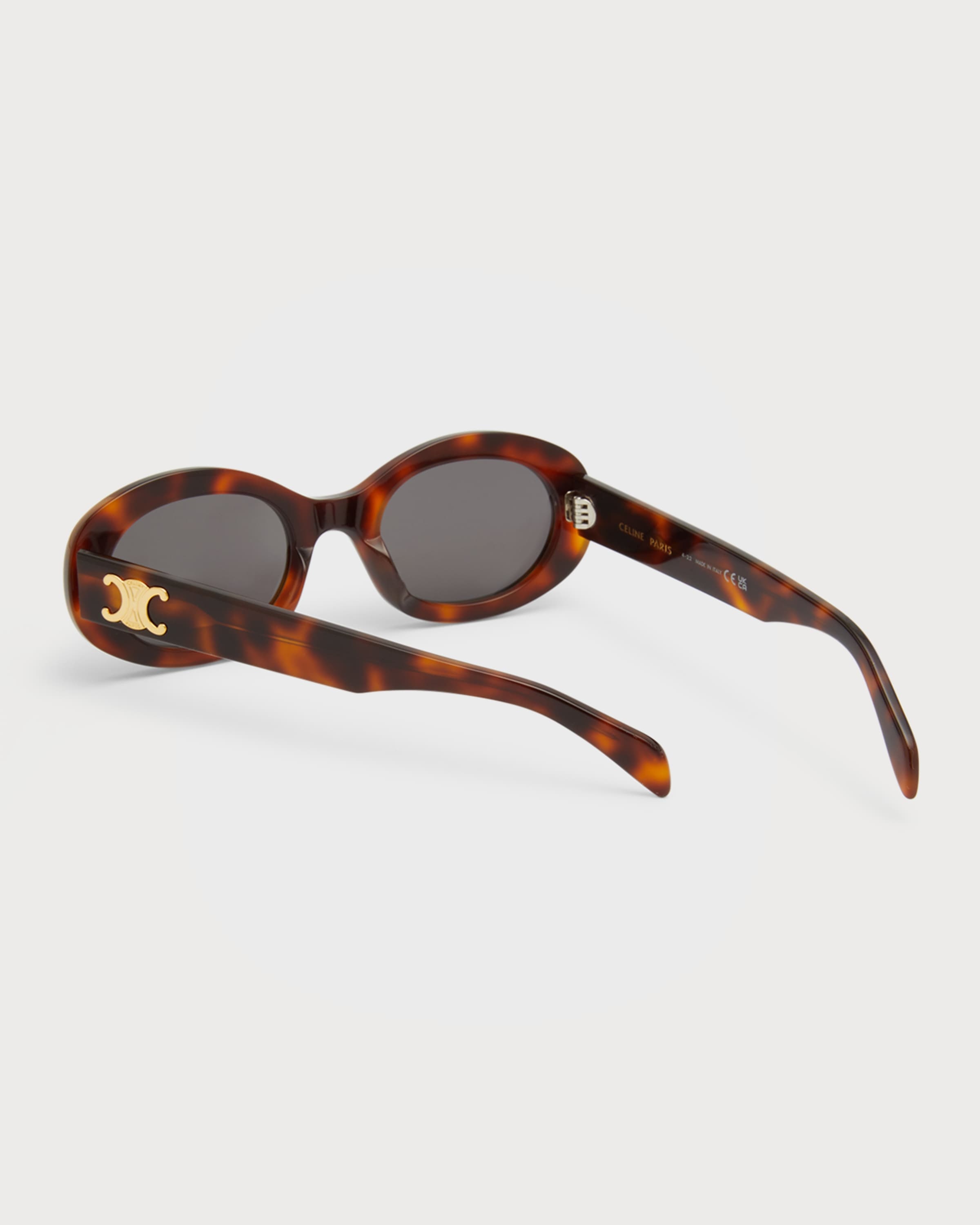 Triomphe Logo Oval Acetate Sunglasses - 2