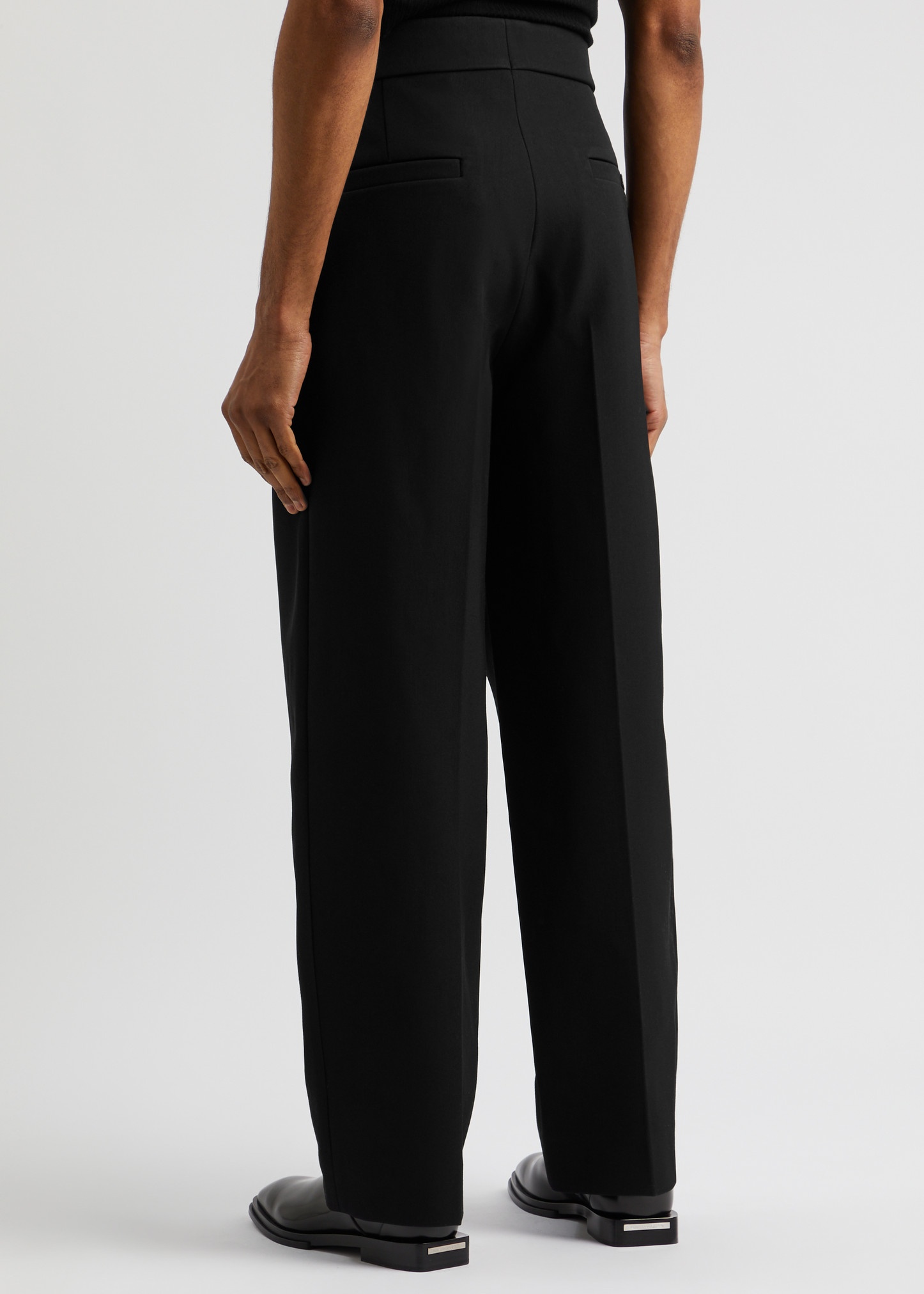 Wide-leg wool-blend trousers - 3