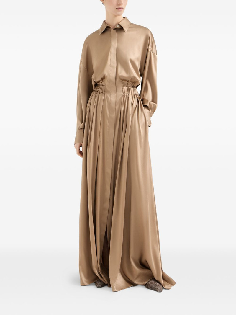 Brunello Cucinelli monili-detail silk maxi dress outlook