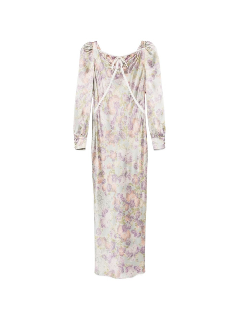 bow floral silk midi dress 1