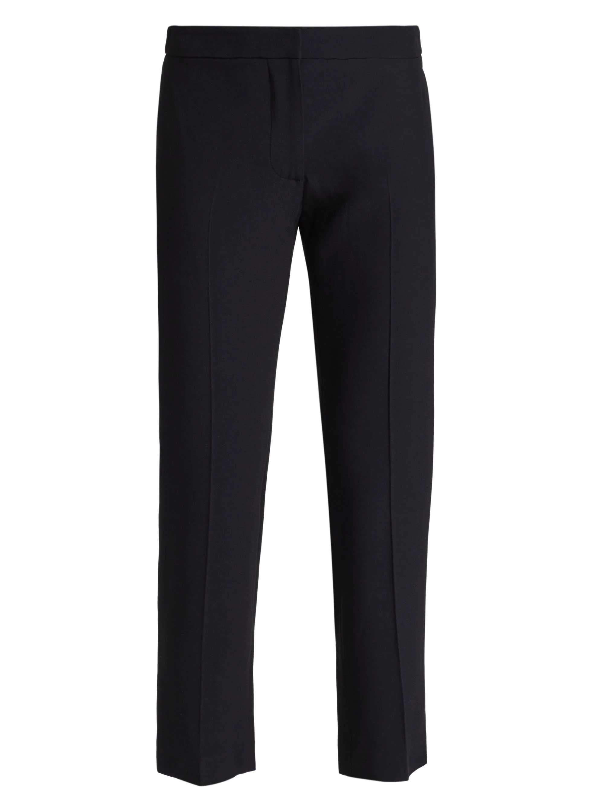Women's Leaf Crepe Cigarette Trousers - Black - 1