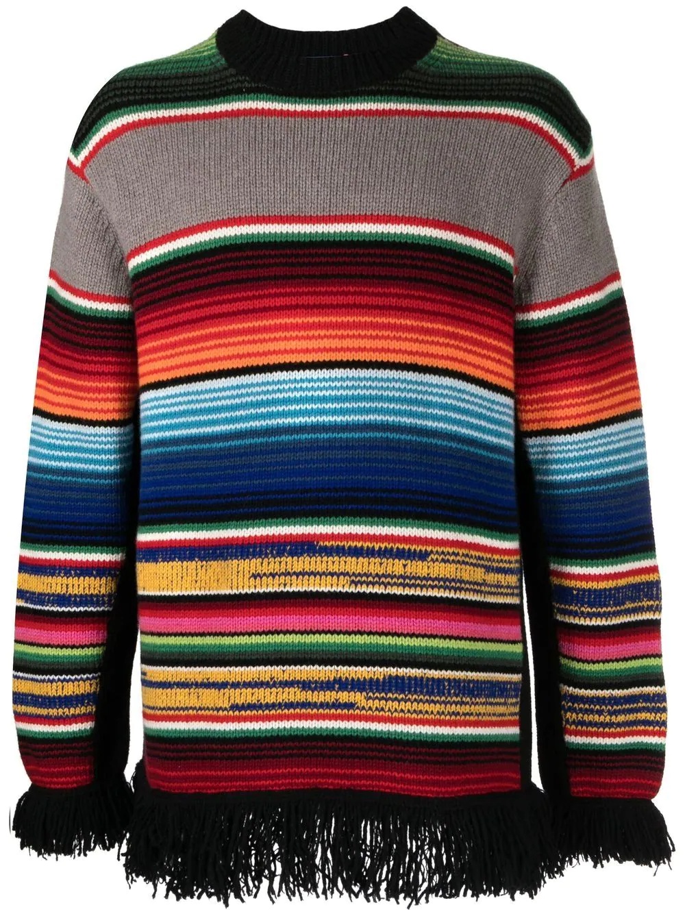 striped crew-neck jumper - 1