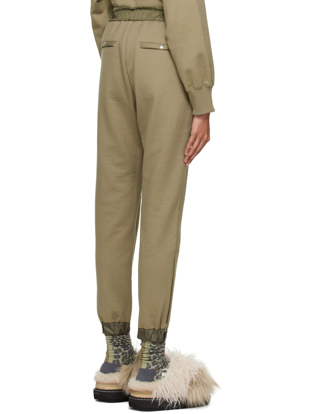 Khaki Paneled Lounge Pants - 3