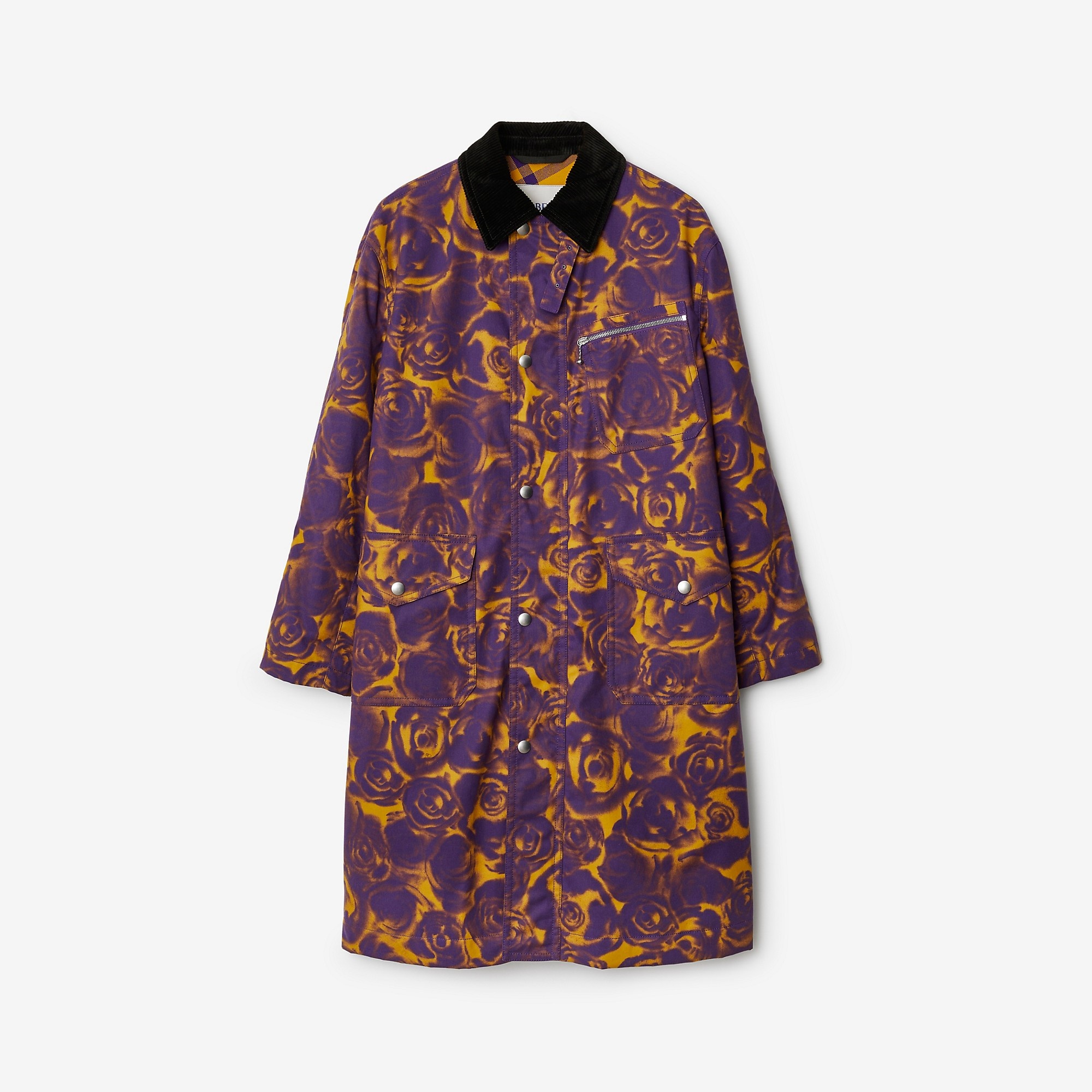 Rose Print Car Coat - 1