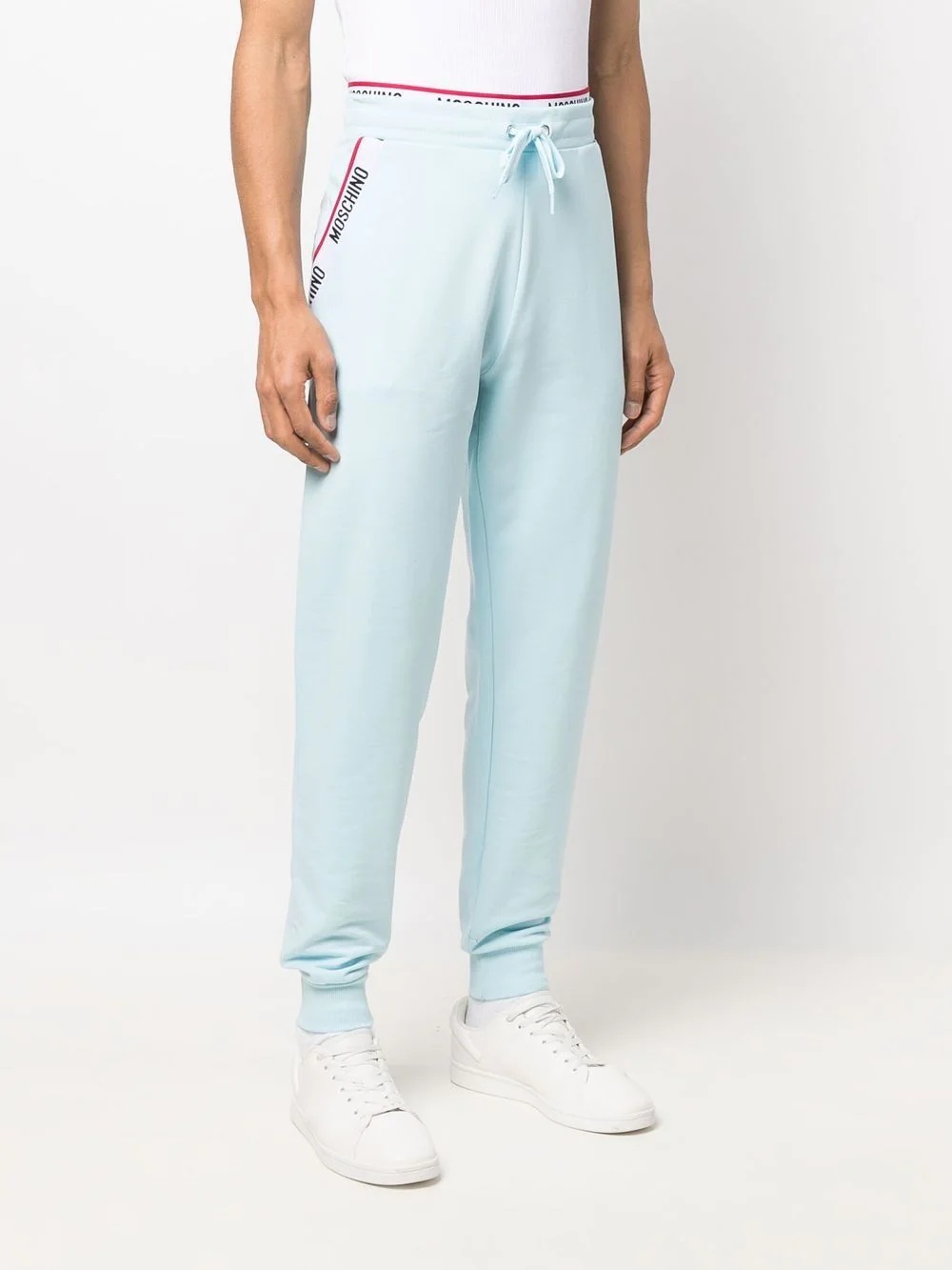 logo-print trim track pants - 3