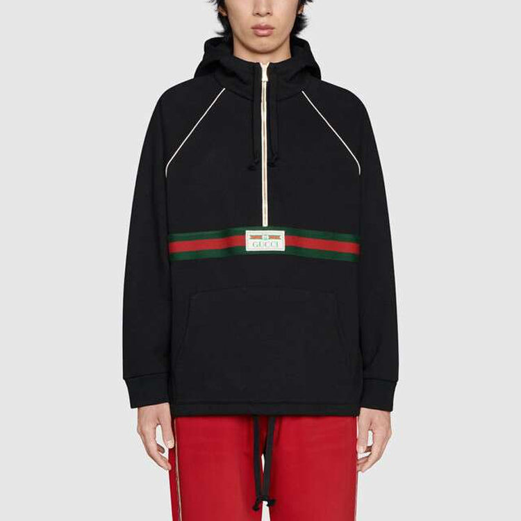 Gucci Cotton Jersey Sweatshirt With Web 'Black' 645320-XJDAK-1060 - 2