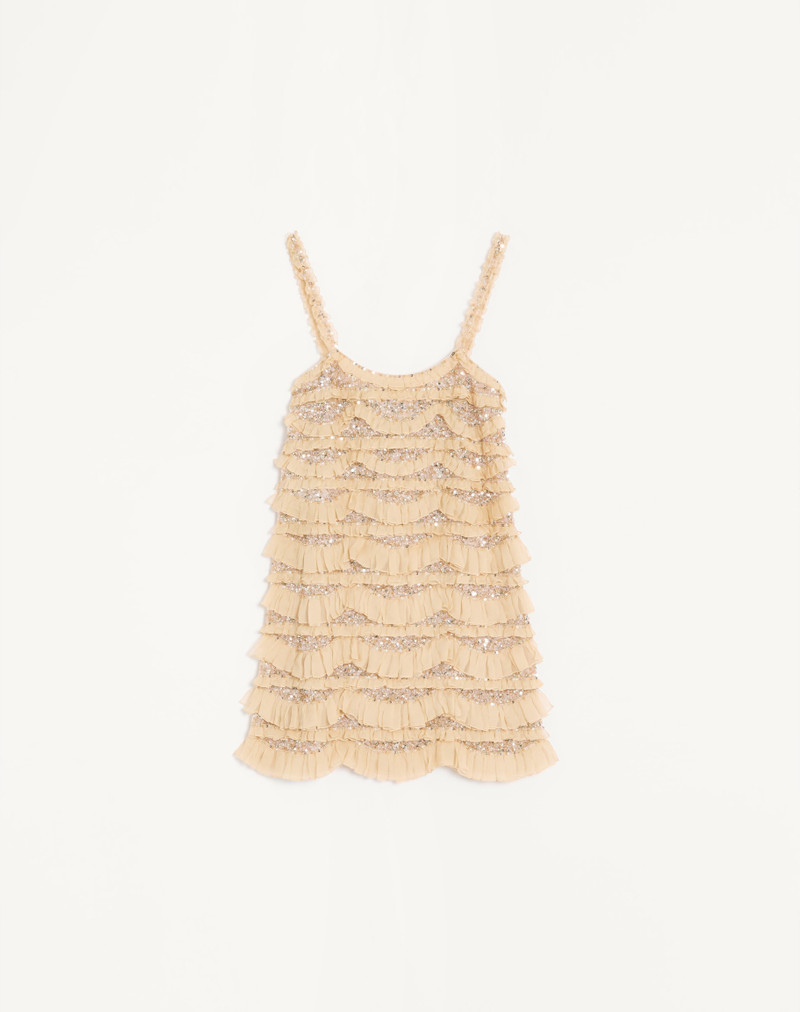 TULLE ILLUSIONE EMBROIDERED SHORT DRESS 1