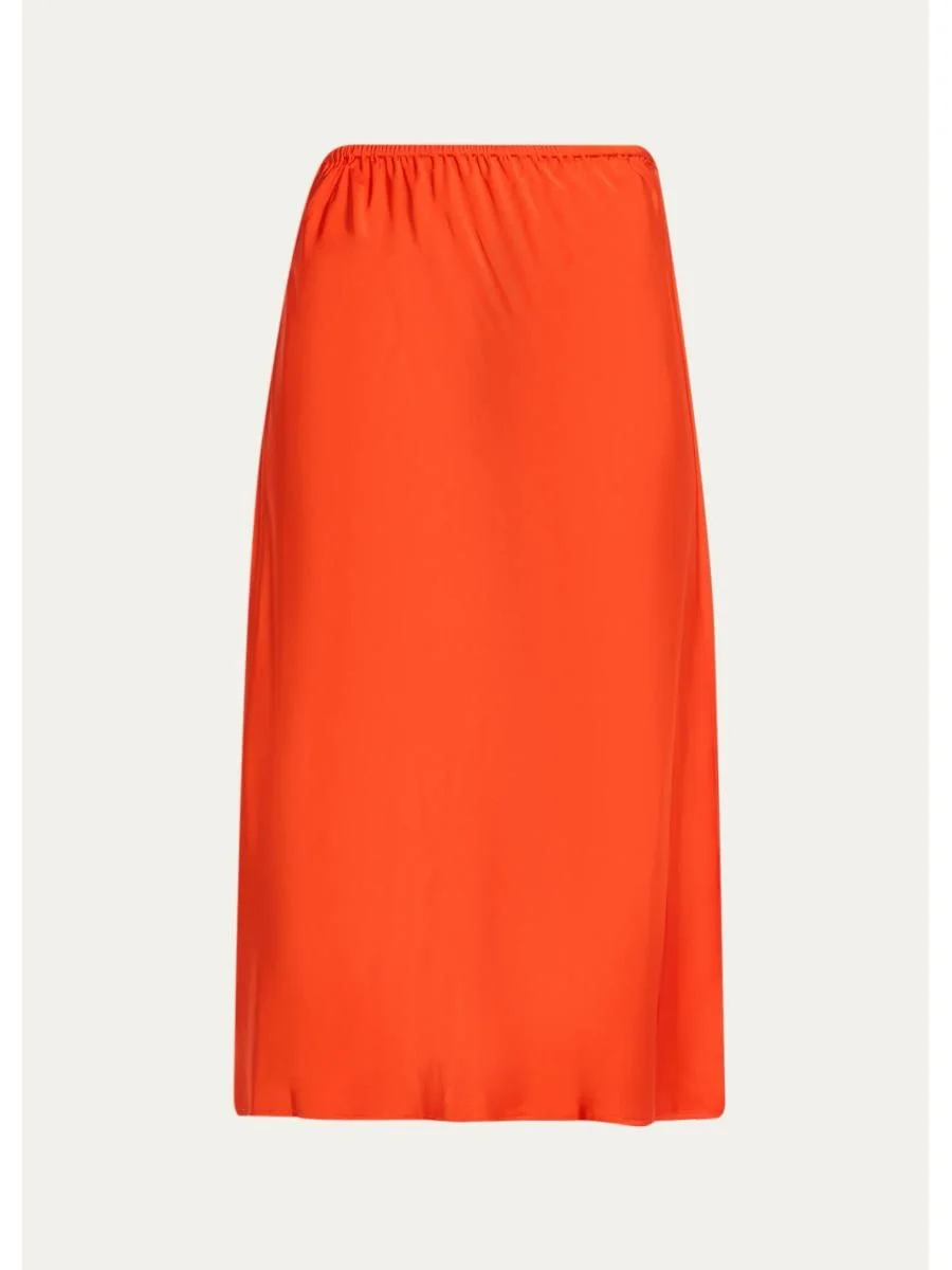 Pull-On Satin Slip Skirt - 1