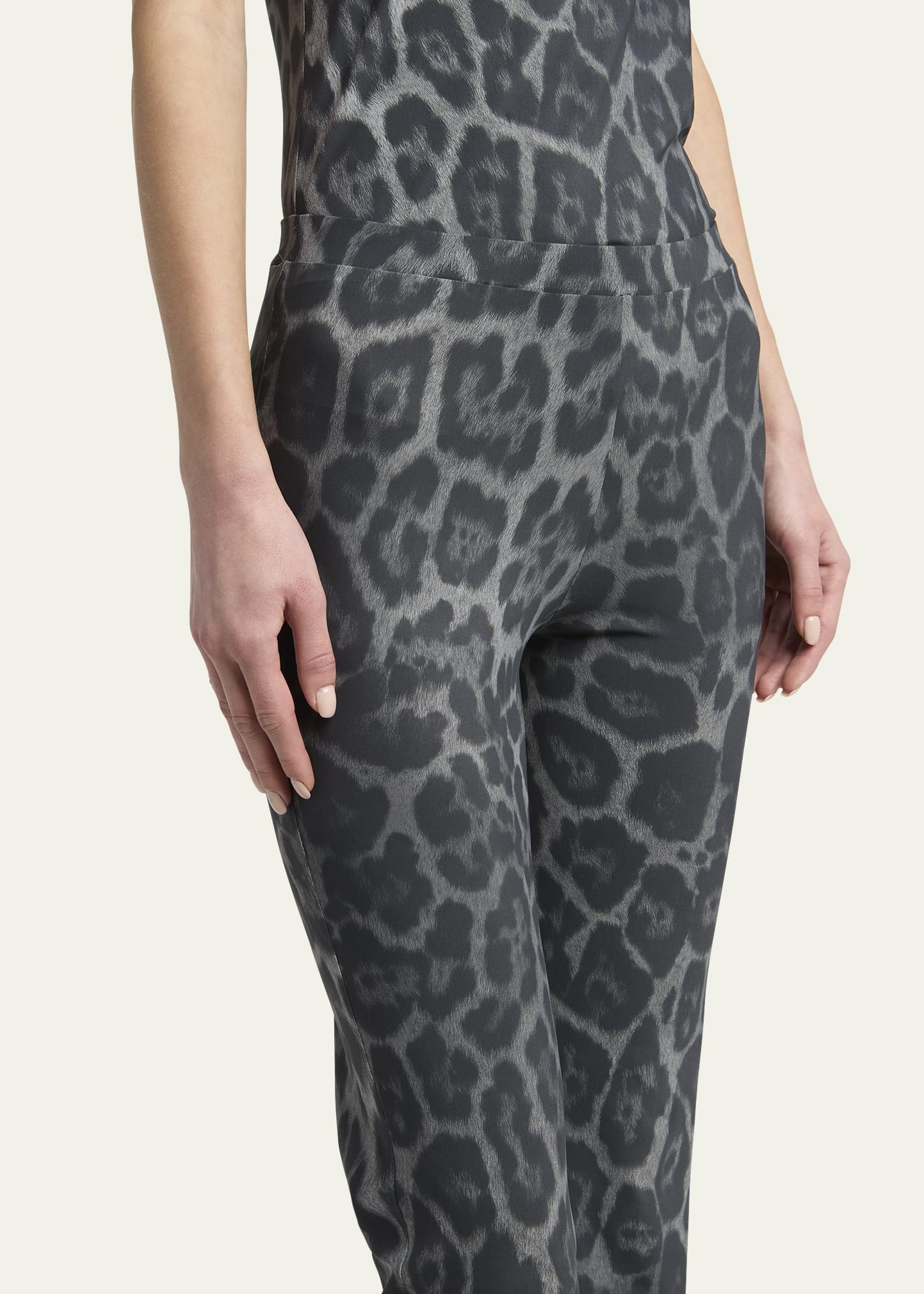 Flared Leopard Print Pants - 5