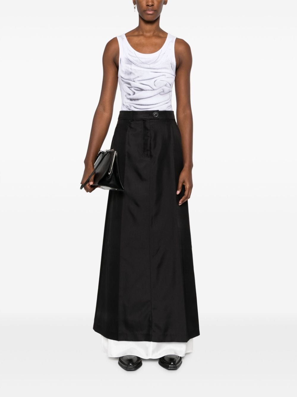 double-layer A-line maxi skirt - 2