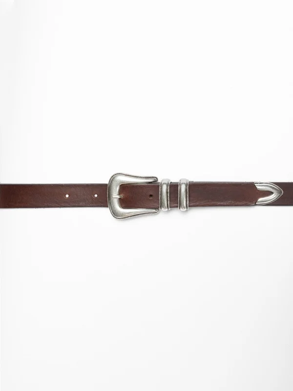 Western Silver Belt Dark Brown - 1
