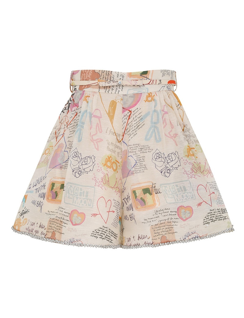 CRUSH BELTED TUCK SKORT 1