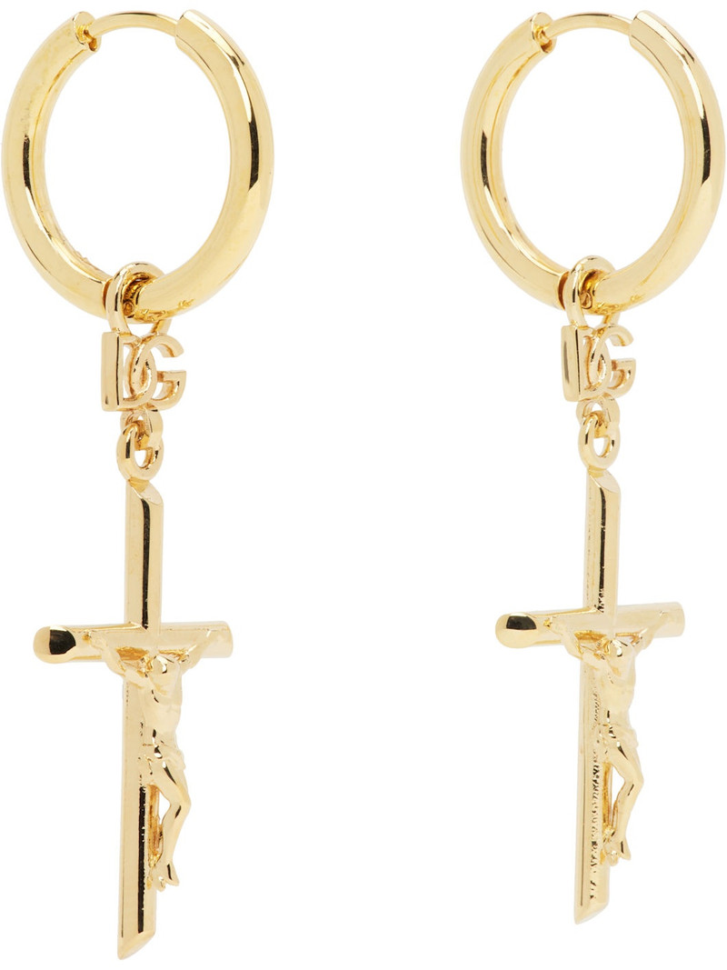Dolce & Gabbana Gold DNA Cross Earrings outlook