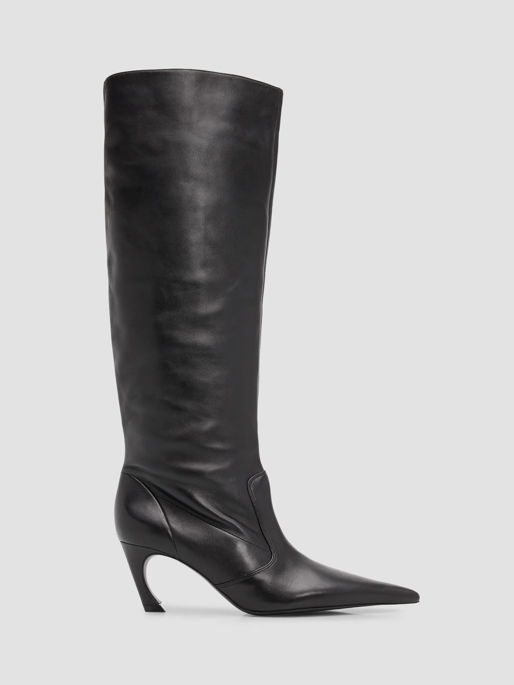 Women's Lexi 75MM Leather Boots - Black - 1