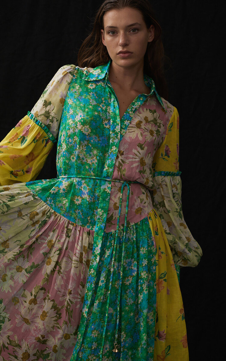 Kenzie Patchwork Midi Shirt Dress multi - 2