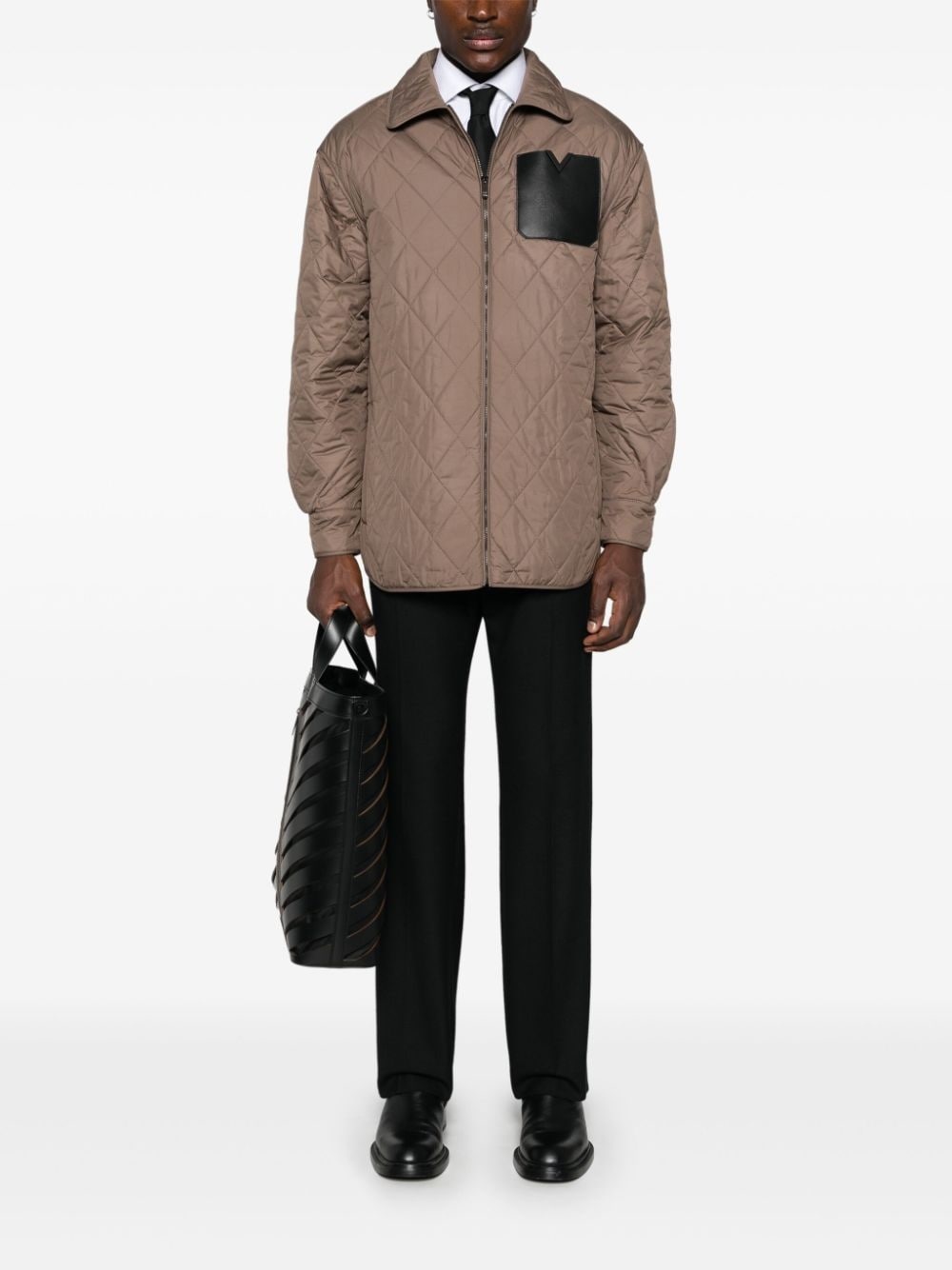 diamond-quilted jacket - 2