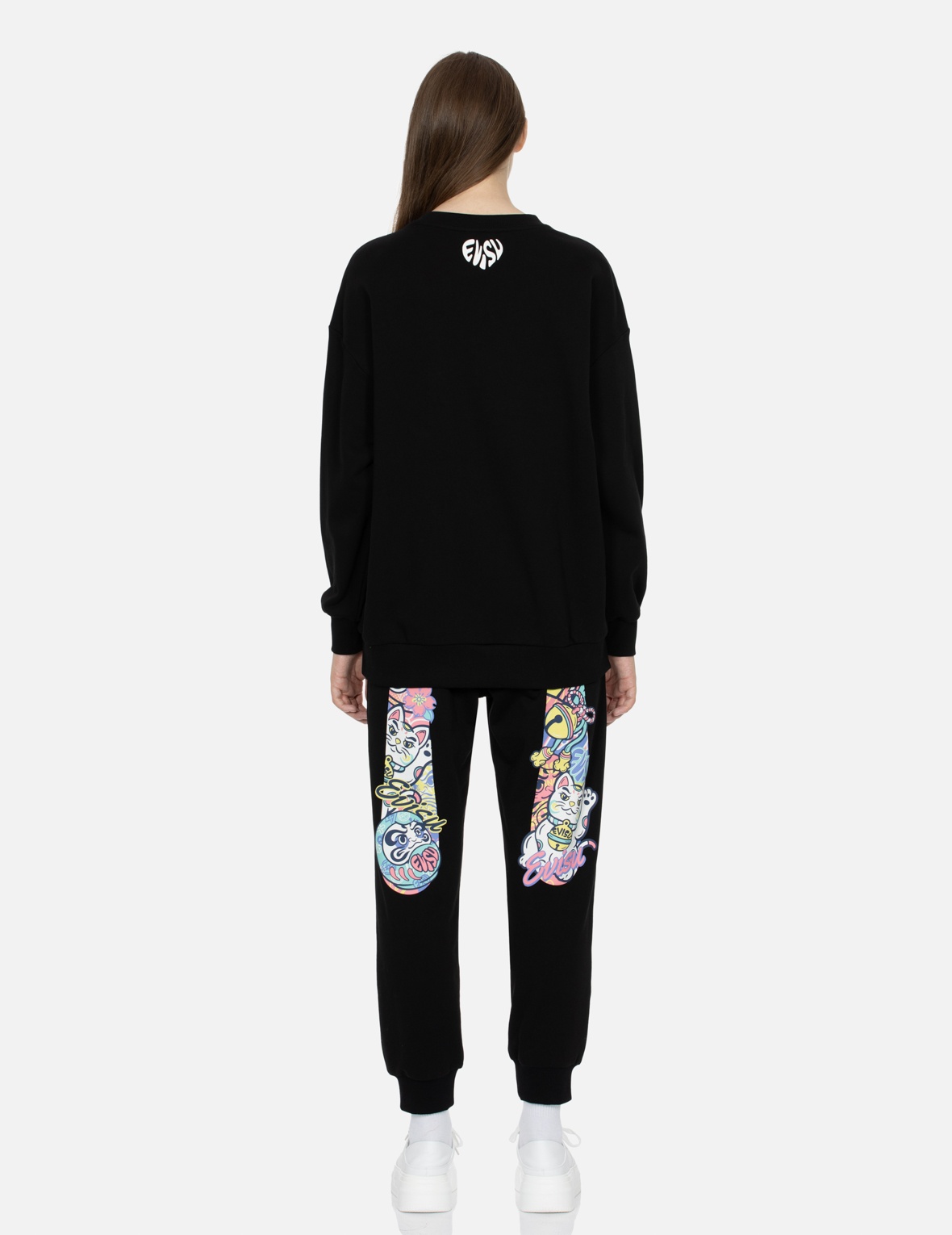 DARUMA AND LOGO PRINT AND EMBROIDERY OVERSIZED SWEATSHIRT - 6