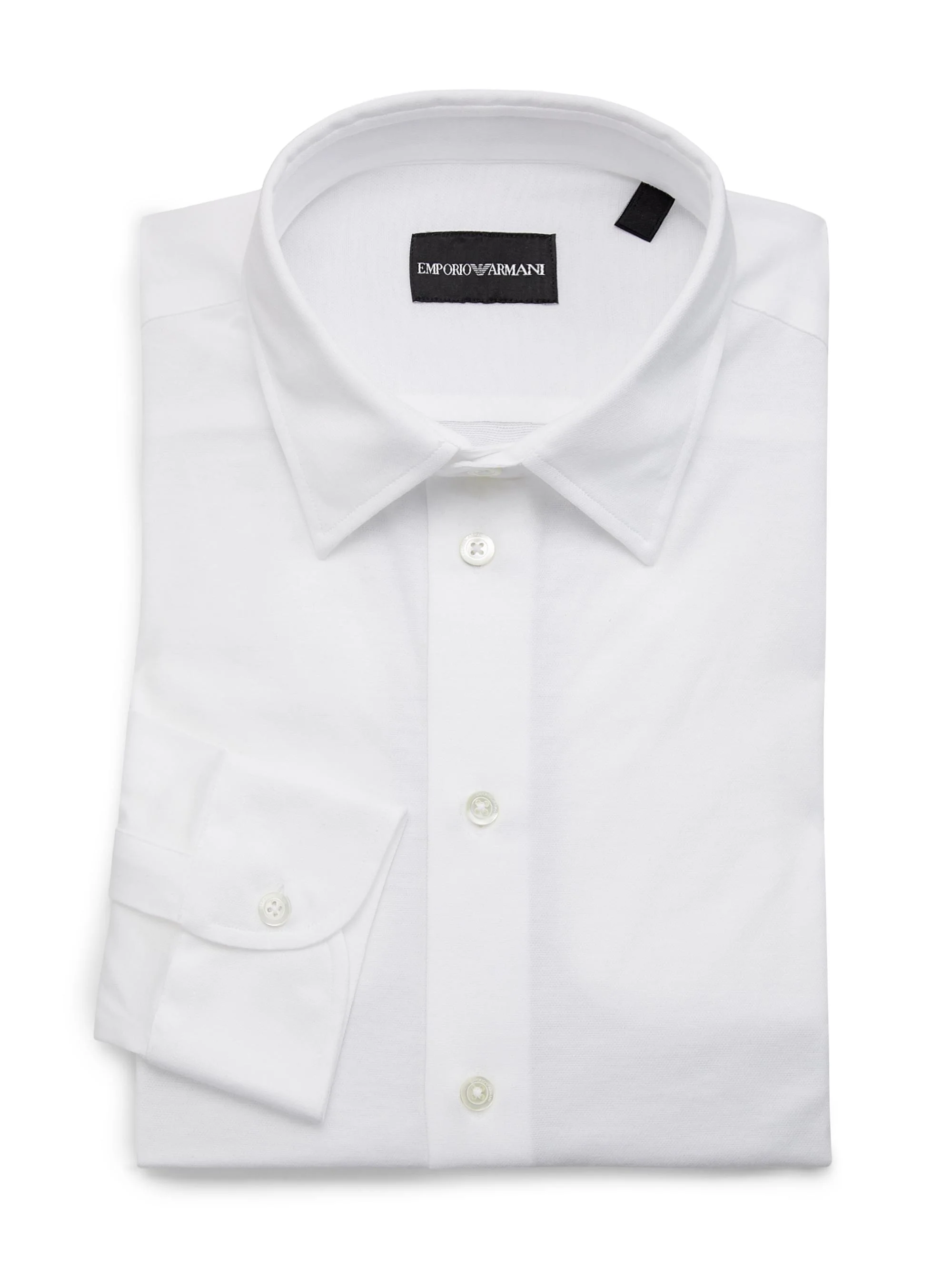 Men's Cotton Button-Front Sport Shirt - Brilliant White - 1