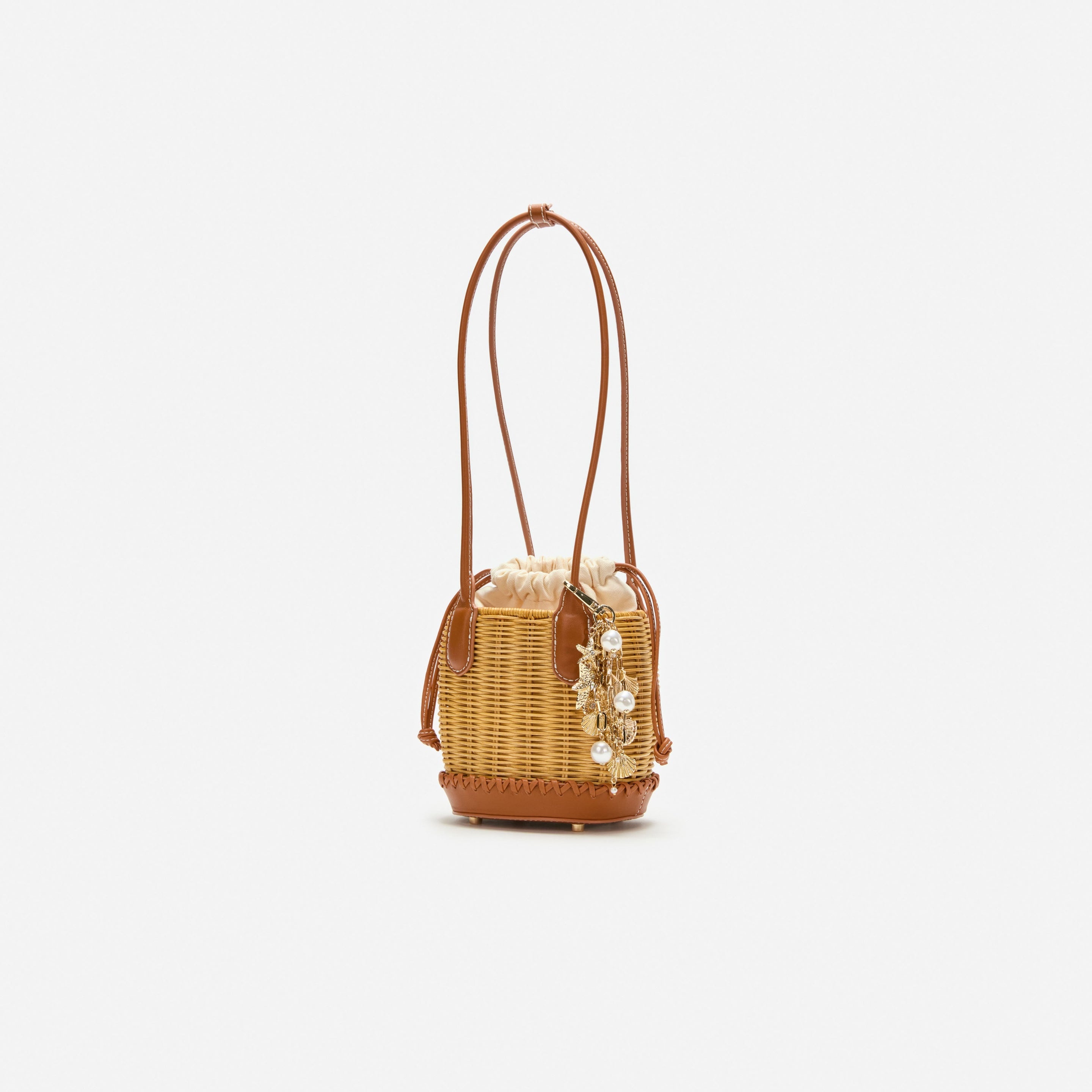 Rattan Charm Shoulder Bag - 4
