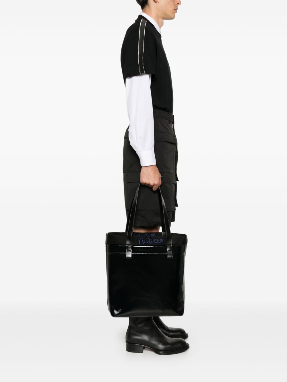 coated-finish shoulder bag - 2