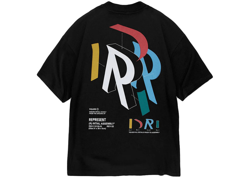 REPRESENT Represent Initial Assembly T-shirt Black outlook